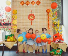 Children at Horizon International Kids Academy learn about Tet culture
